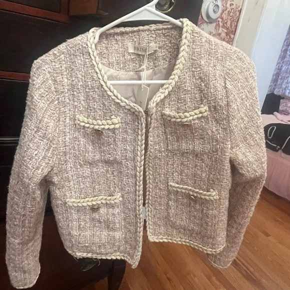 Fringe Studio Women's Cream Tweed Jacket - Picture 2 of 2